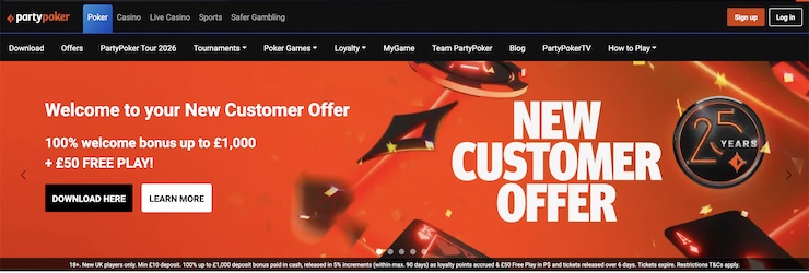 Party Poker is one of the best UK poker sites not on GamStop.